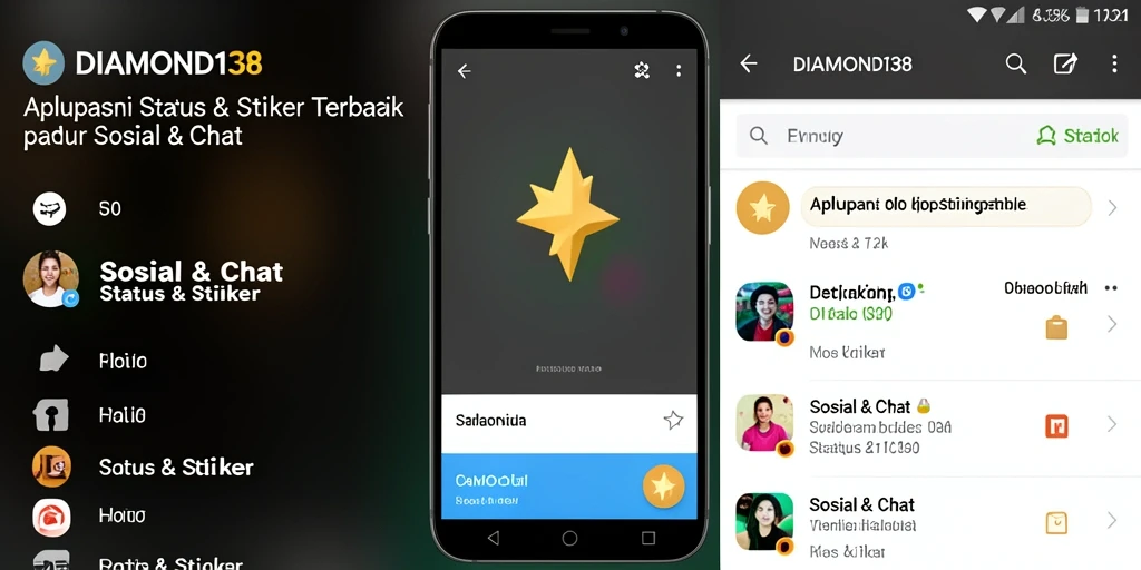 Tampilan antarmuka DIAMOND138 dengan stiker dan status yang menarik.