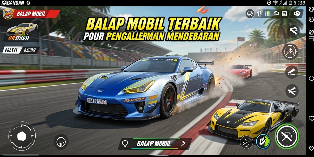 Tampilan menarik dari game Balap Mobil KAGANDAN.
