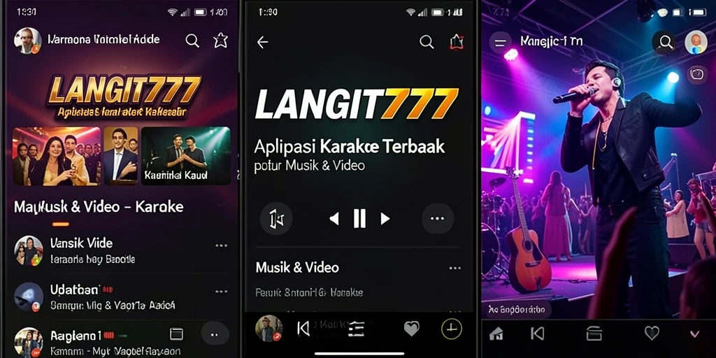 Antarmuka pengguna LANGIT777 yang intuitif dan menarik untuk karaoke.