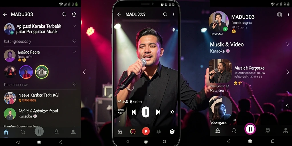Antarmuka aplikasi MADU303 yang intuitif dan mudah digunakan untuk karaoke.