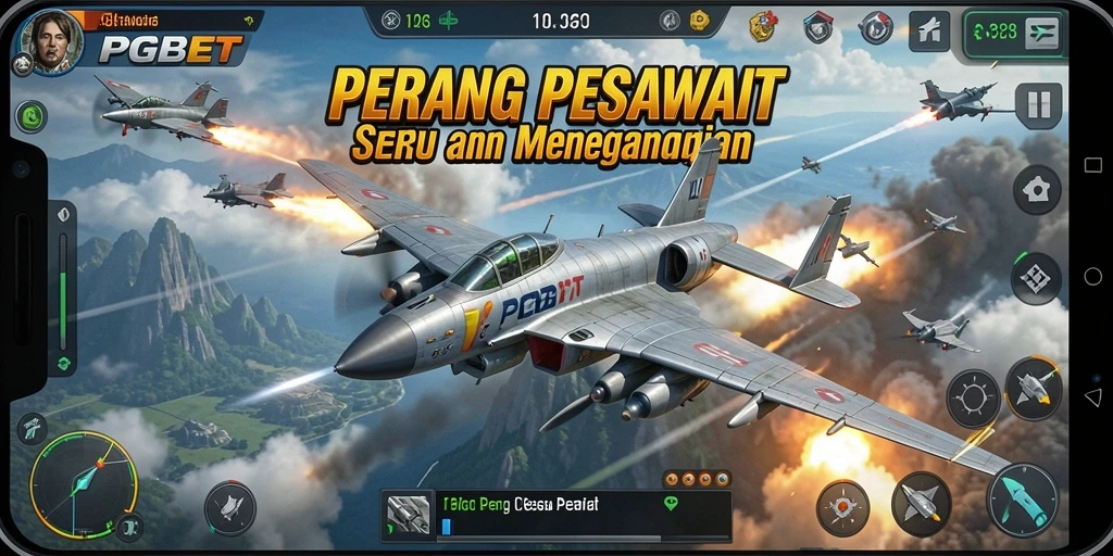 Tampilan antarmuka PGBET dengan aksi tempur pesawat yang mendebarkan.