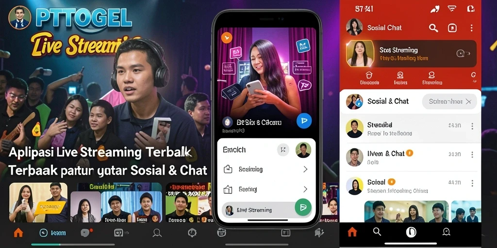 Tampilan antarmuka aplikasi PTTOGEL saat melakukan Live Streaming.