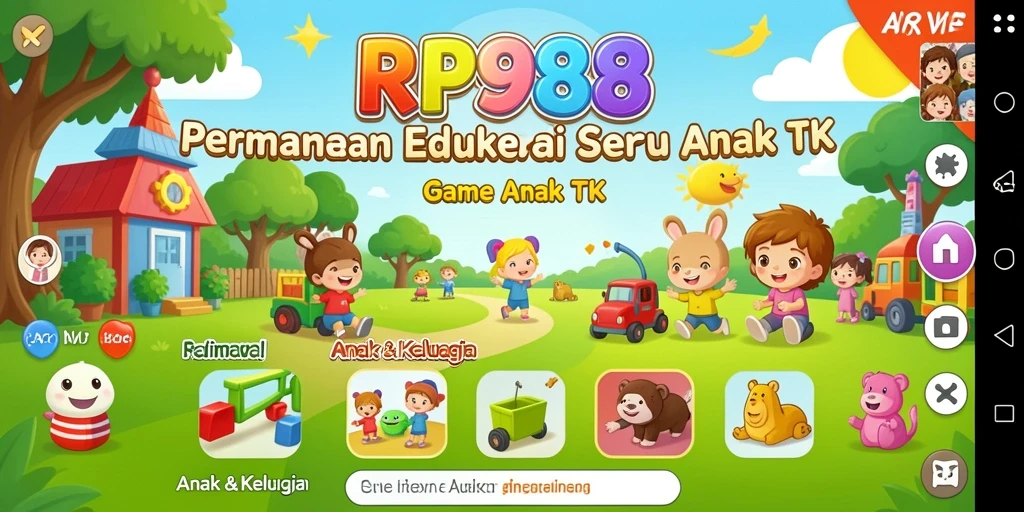 Tampilan antarmuka yang ceria dan edukatif dari RP888.