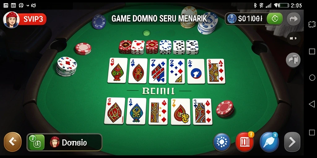 Antarmuka menarik dari game Domino SVIP3 yang penuh warna.