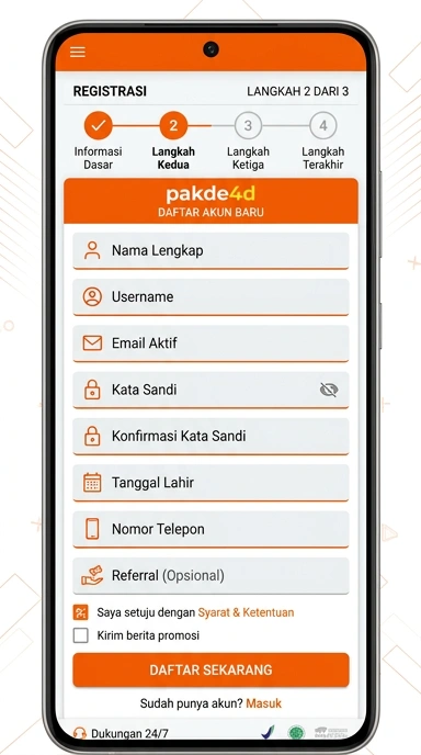 Panduan Lengkap Registrasi Akun pakde4d untuk Pengguna Android